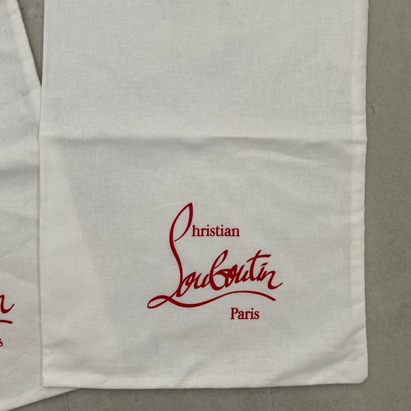 BRAND NEW! Set of 2 - Christian Louboutin White Drawstring Shoe Dustbags - Picture 4 of 6